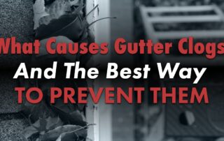 background image of leaf clogged gutters